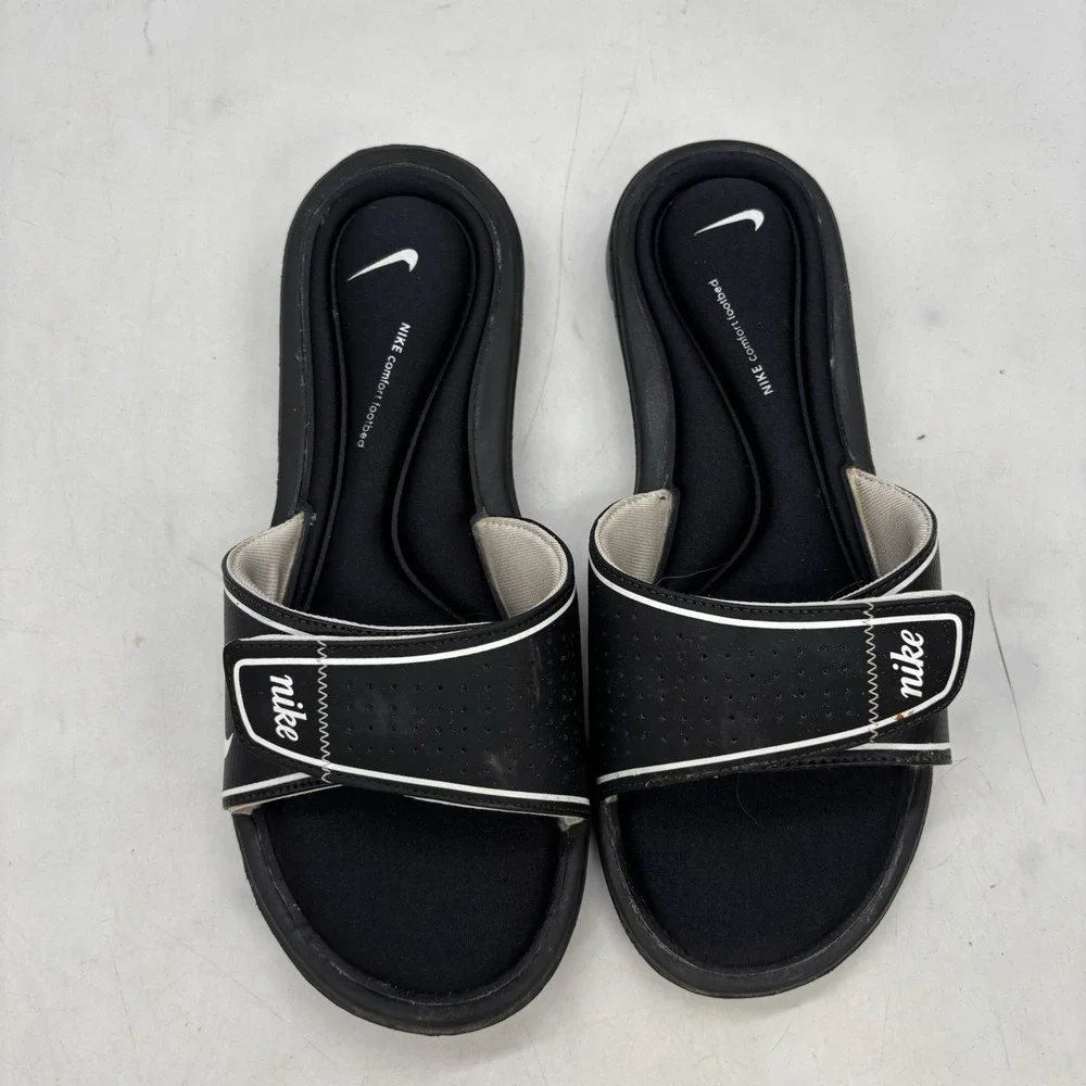 Nike Comfort Footbed Slides Womens 10 Black Sandals Support Slip On